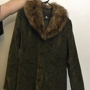 Giacca tapestry olive green coat